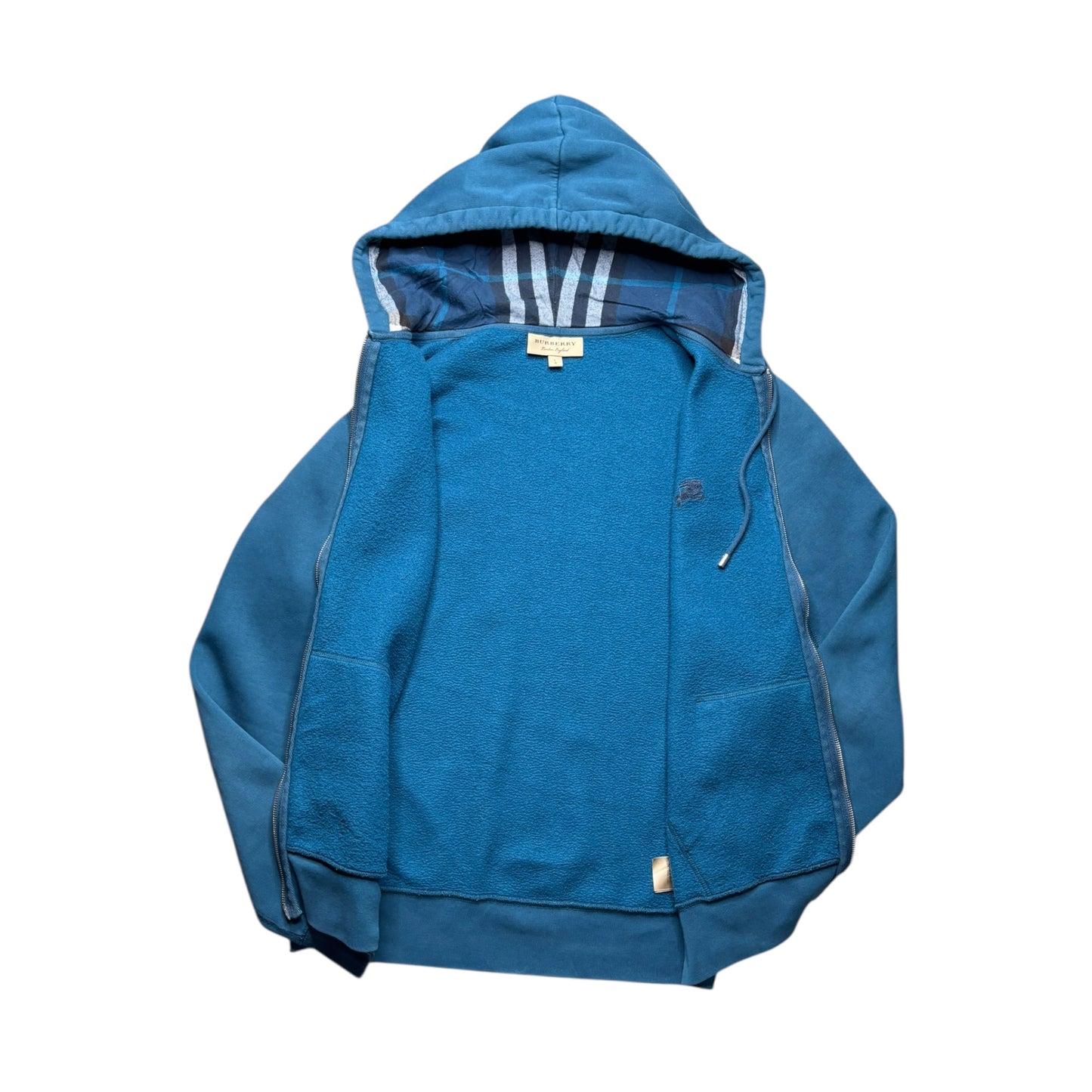 BURBERRY CHECK ZIP UP HOODIE