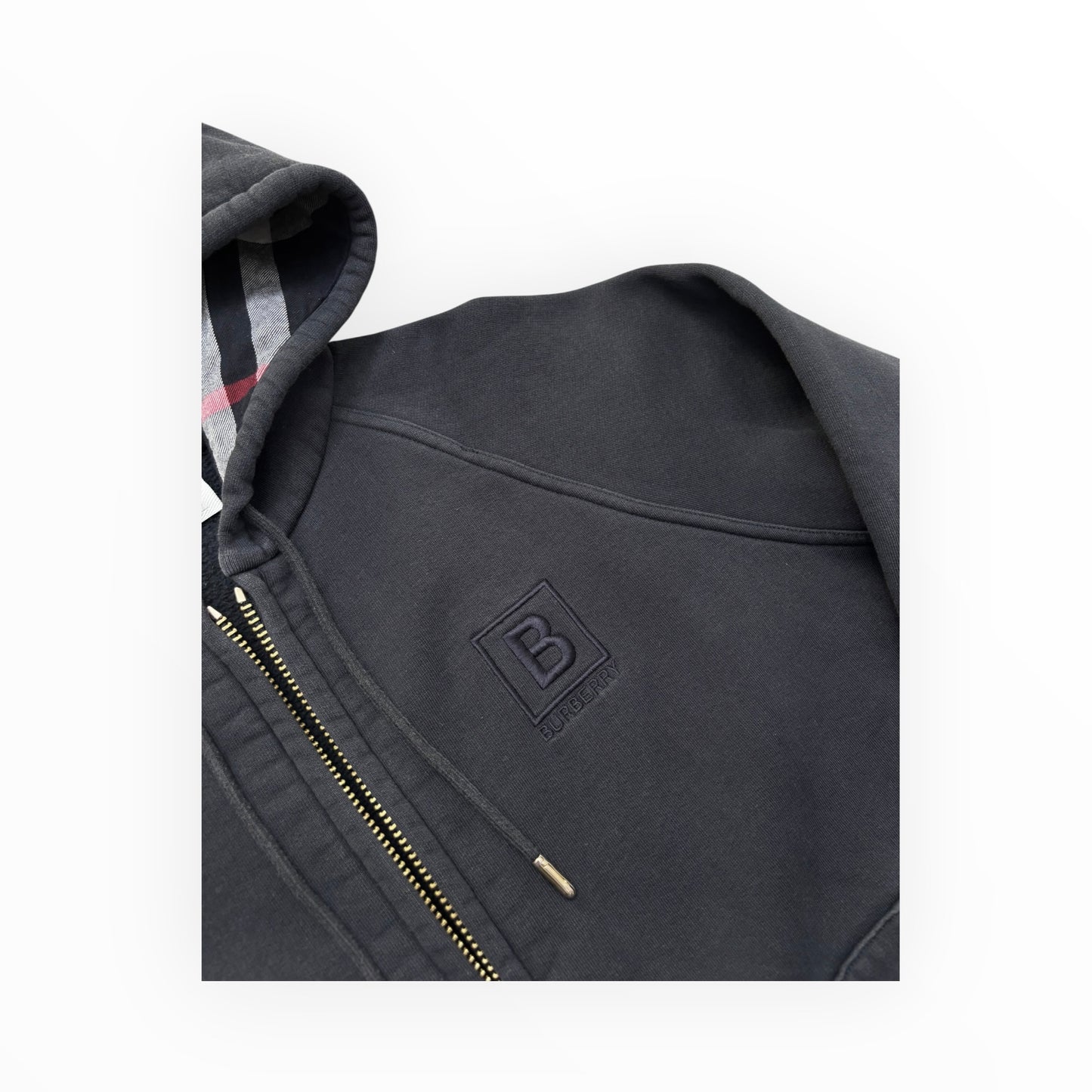 BURBERRY CHECK ZIP UP HOODIE