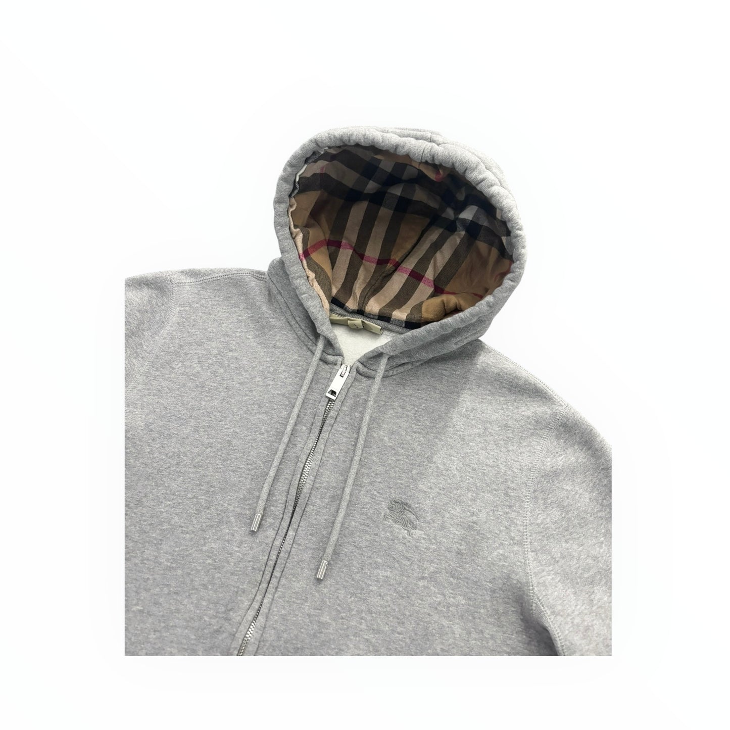 BURBERRY CHECK ZIP-UP HOODIE