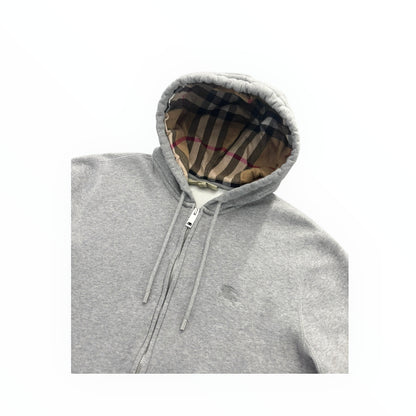 BURBERRY CHECK ZIP-UP HOODIE