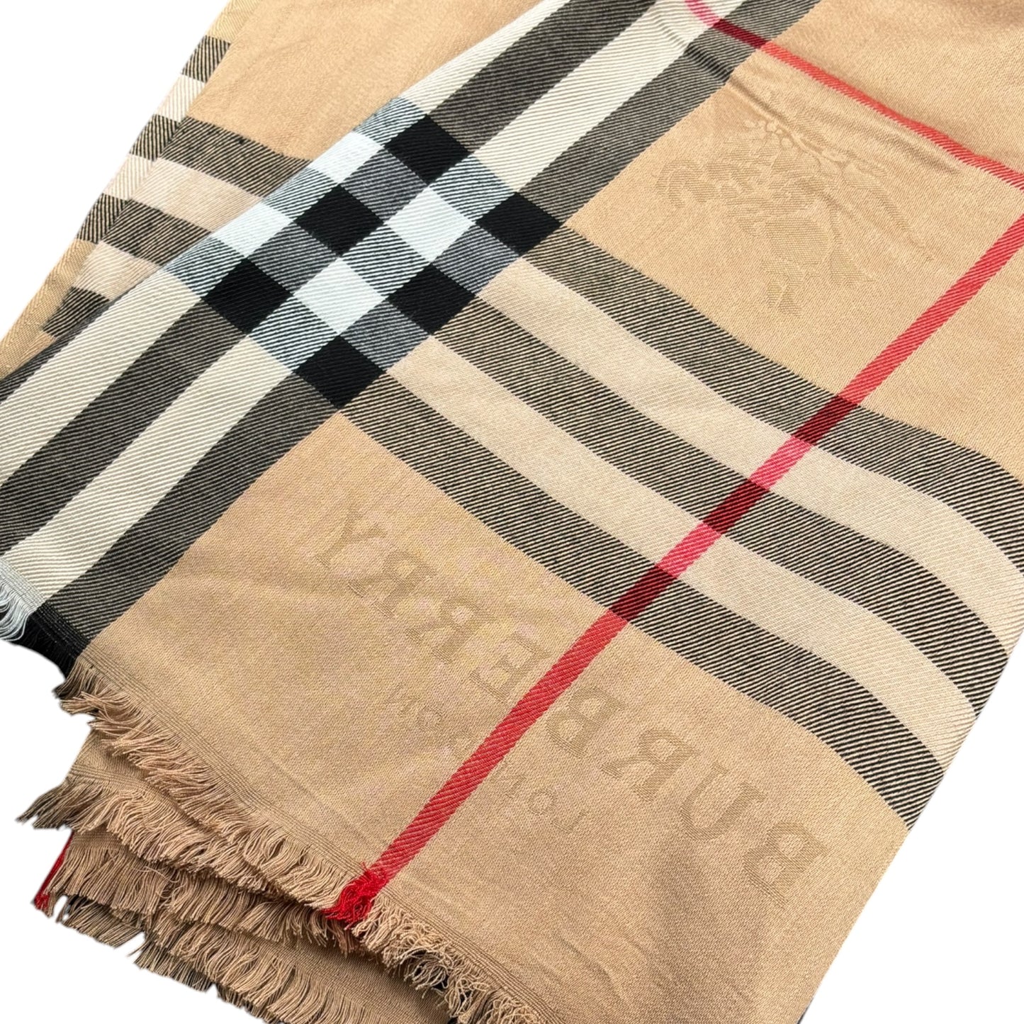 BURBERRY GIANT CHECK SILK SHAWL