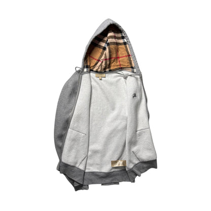 BURBERRY CHECK ZIP UP HOODIE