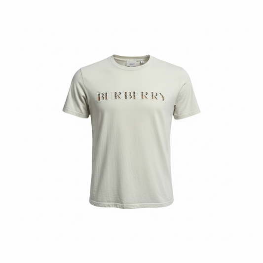 BURBERRY EMBROIDERED LOGO COTTON T-SHIRT