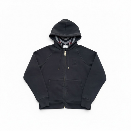 BURBERRY CHECK ZIP UP HOODIE