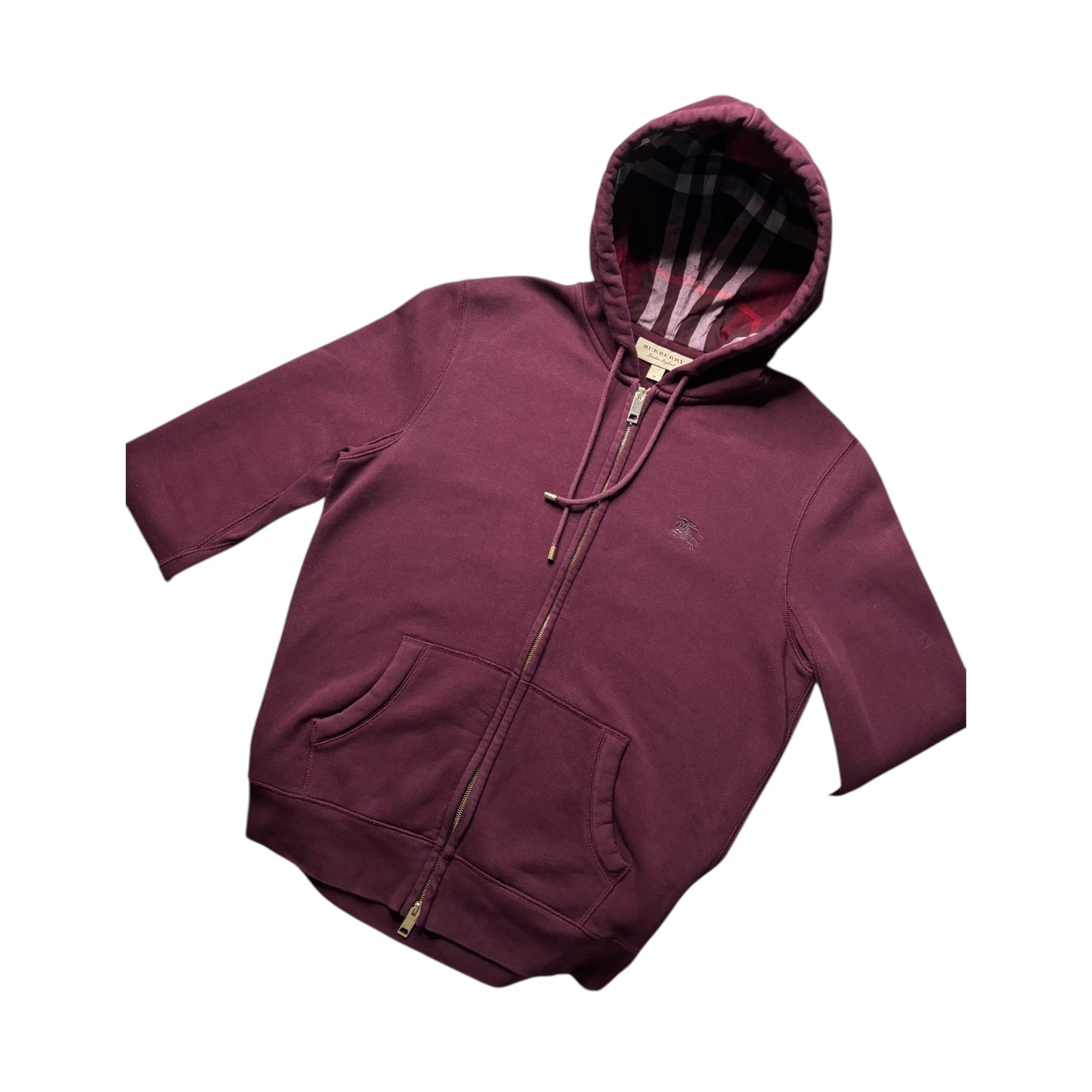 BURBERRY CHECK ZIP UP HOODIE