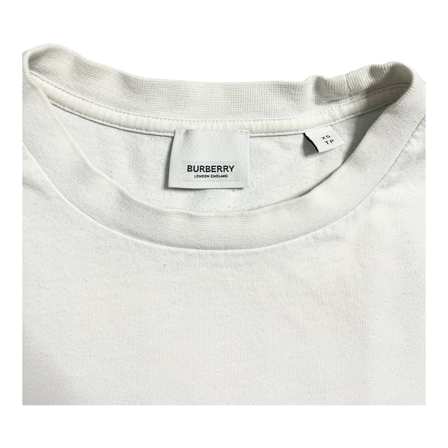 BURBERRY EMBROIDERED LOGO COTTON T-SHIRT