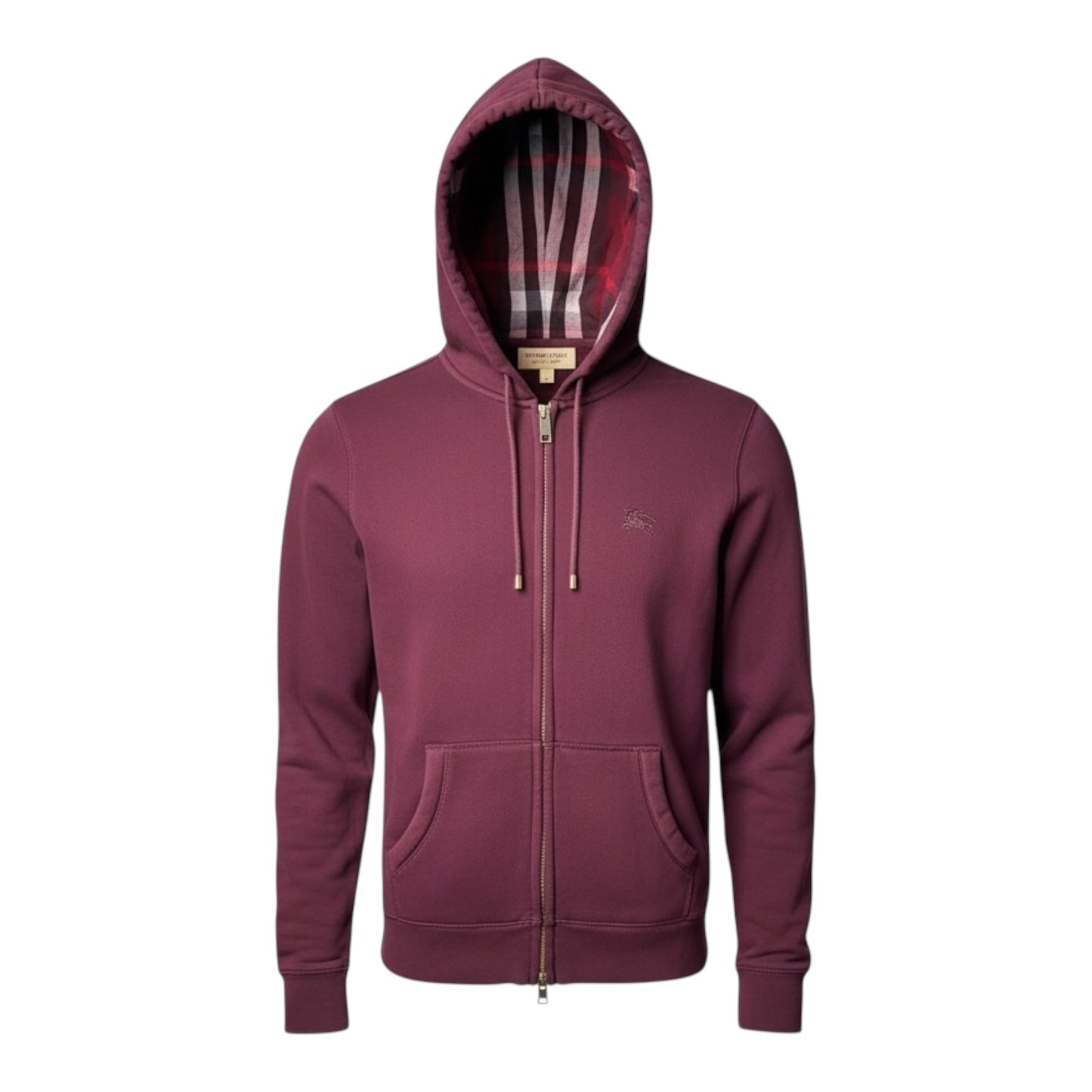 BURBERRY CHECK ZIP UP HOODIE