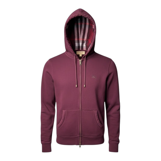 BURBERRY CHECK ZIP UP HOODIE