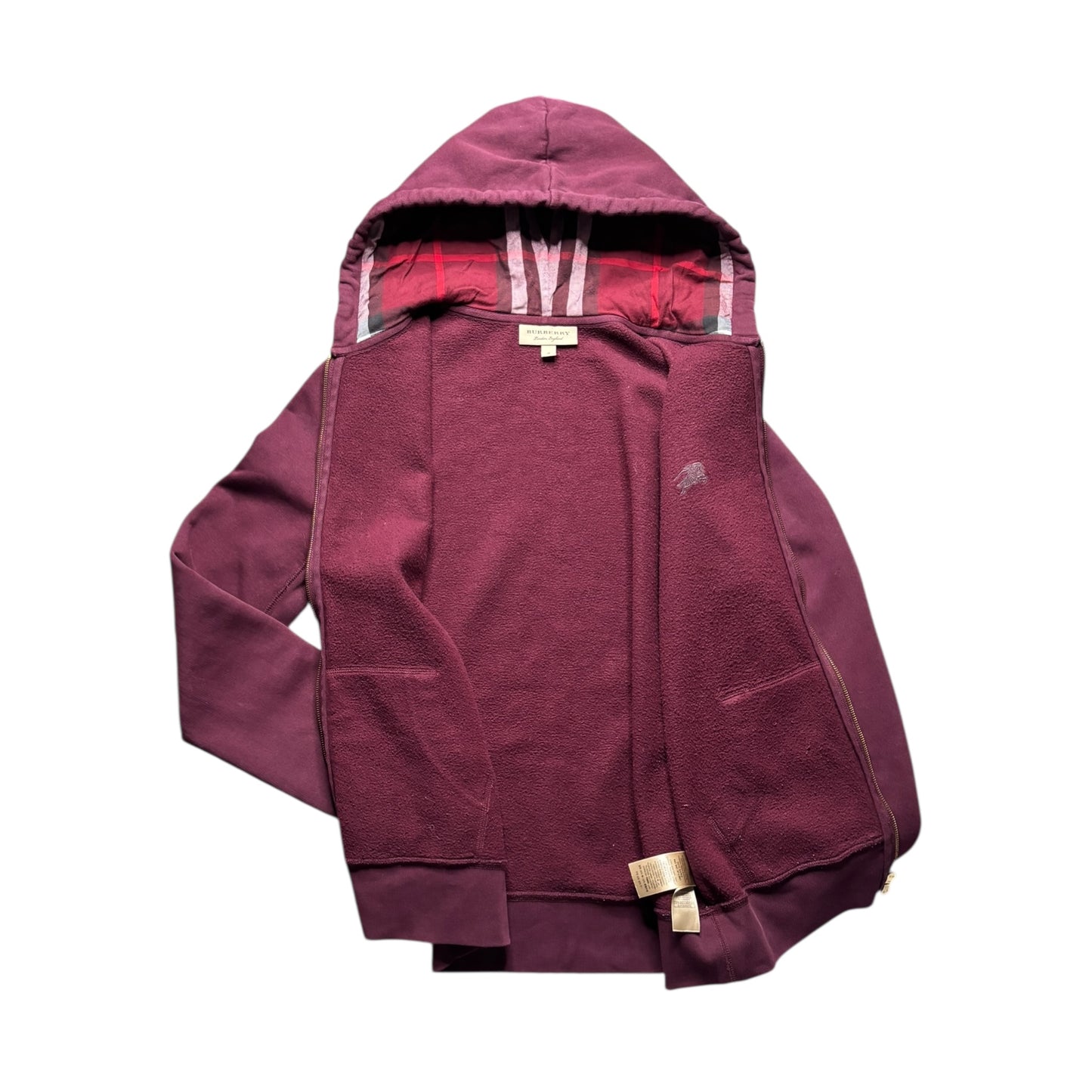 BURBERRY CHECK ZIP UP HOODIE