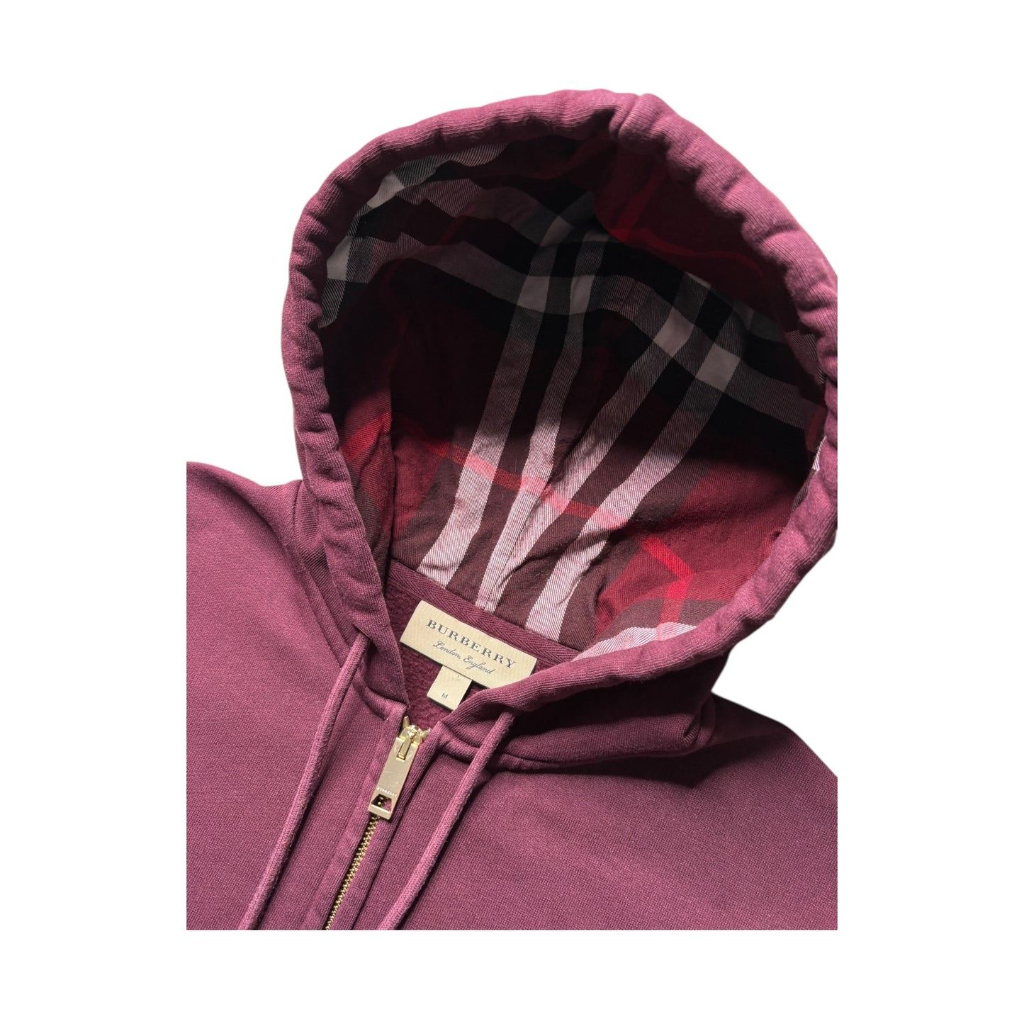 BURBERRY CHECK ZIP UP HOODIE
