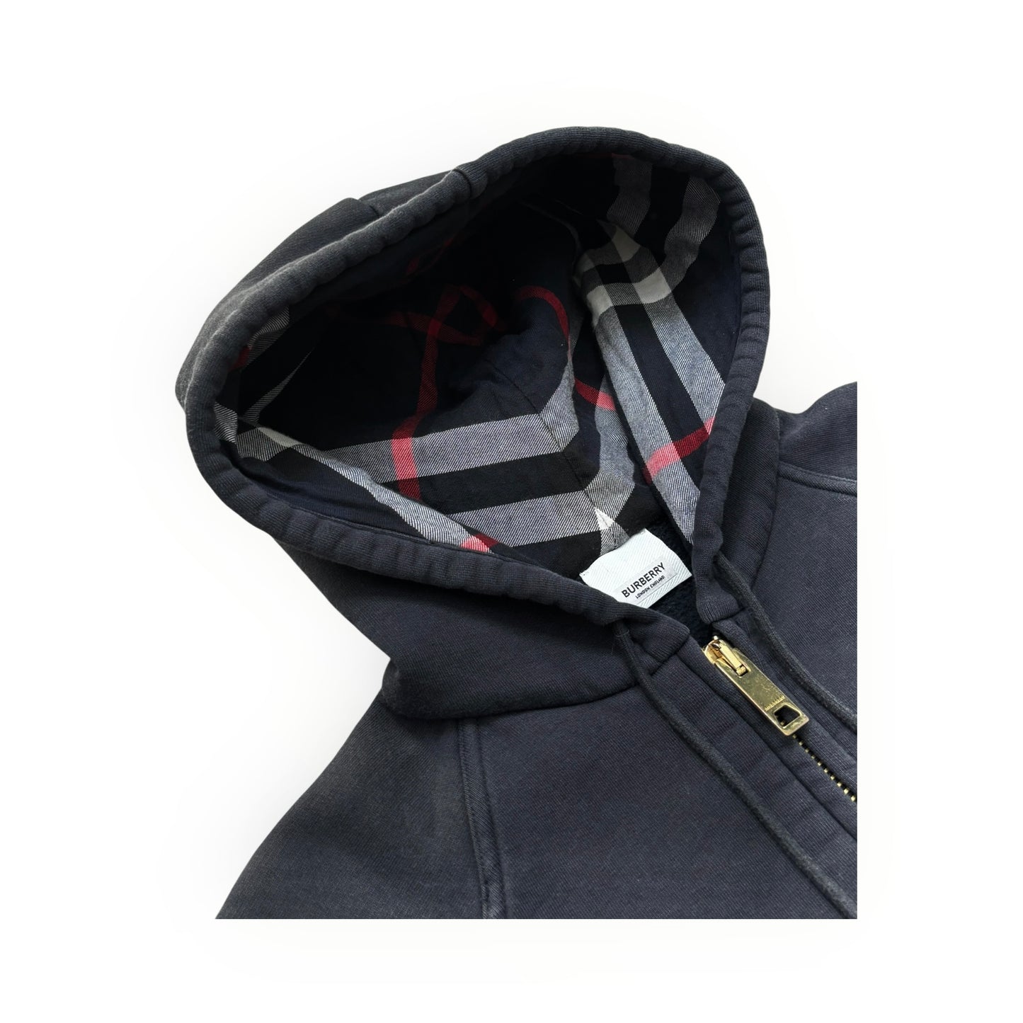 BURBERRY CHECK ZIP UP HOODIE