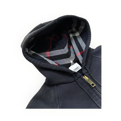 BURBERRY CHECK ZIP UP HOODIE