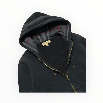 BURBERRY CHECK ZIP-UP HOODIE