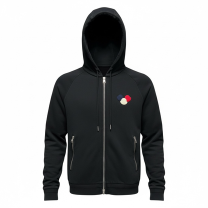MONCLER TRIPLE LOGO ZIP UP HOODIE