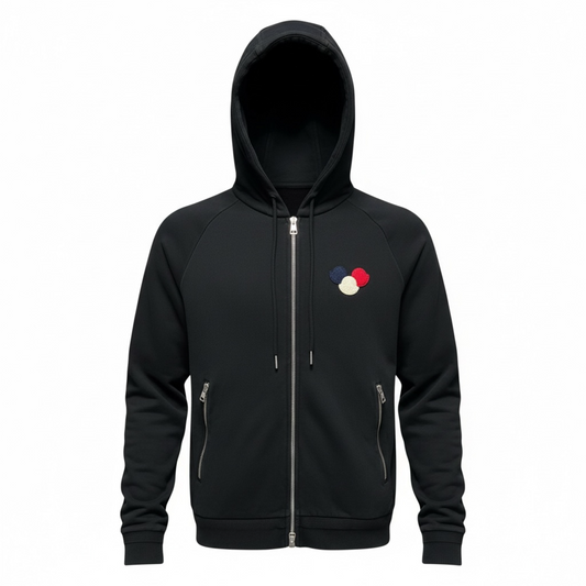 MONCLER TRIPLE LOGO ZIP UP HOODIE