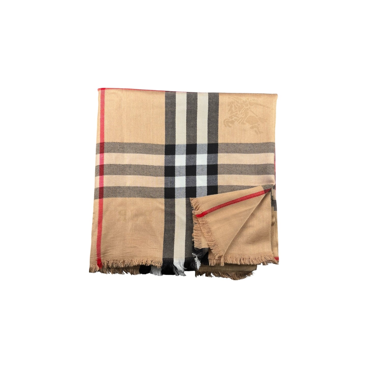 BURBERRY GIANT CHECK SILK SHAWL