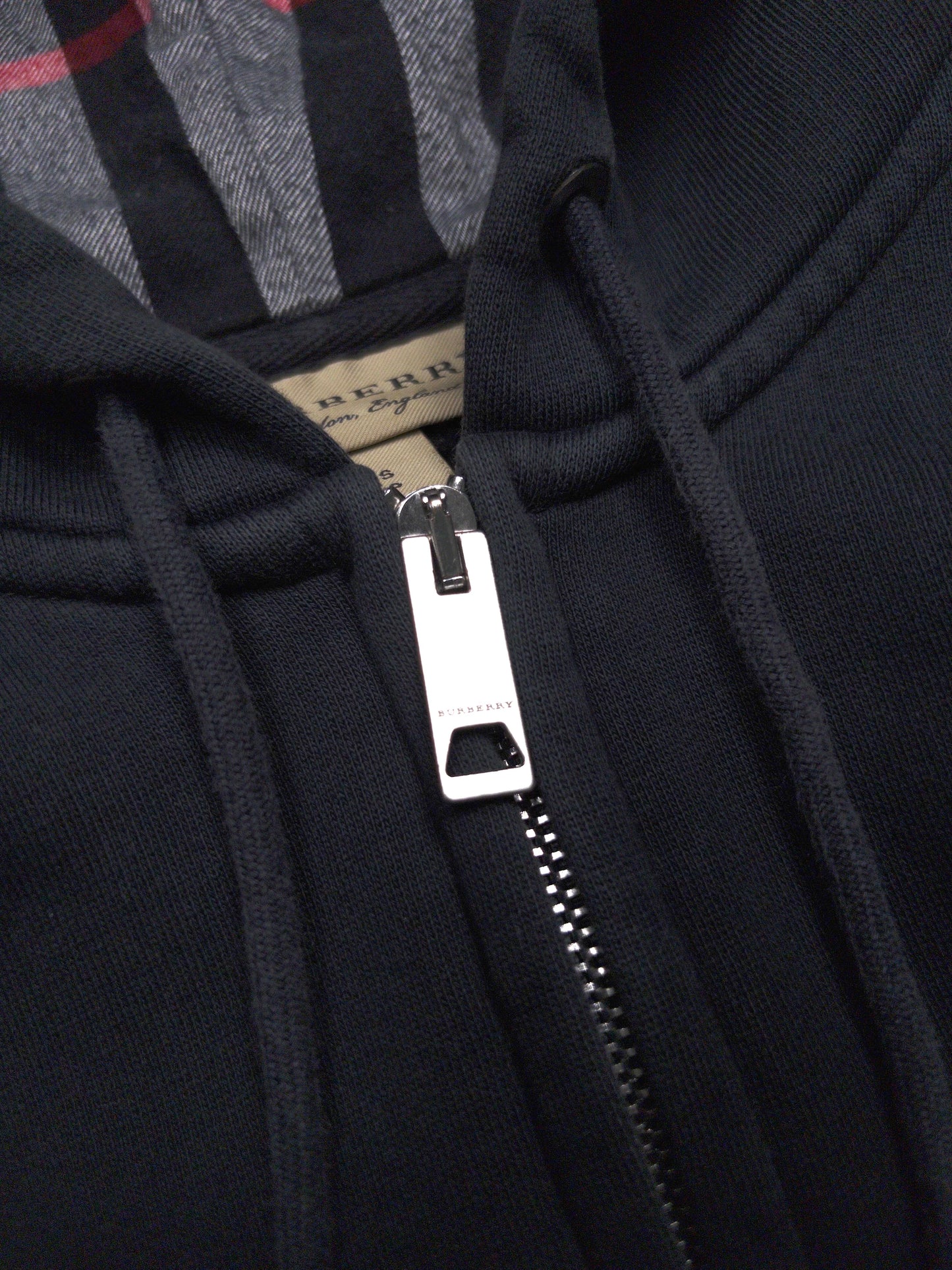 BURBERRY ZIP-UP CHECK HOODIE