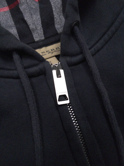 BURBERRY ZIP-UP CHECK HOODIE