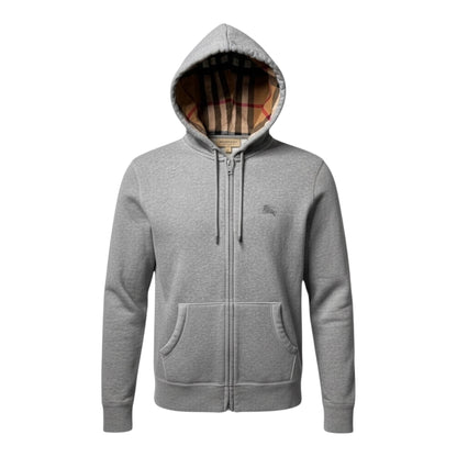 BURBERRY CHECK ZIP UP HOODIE