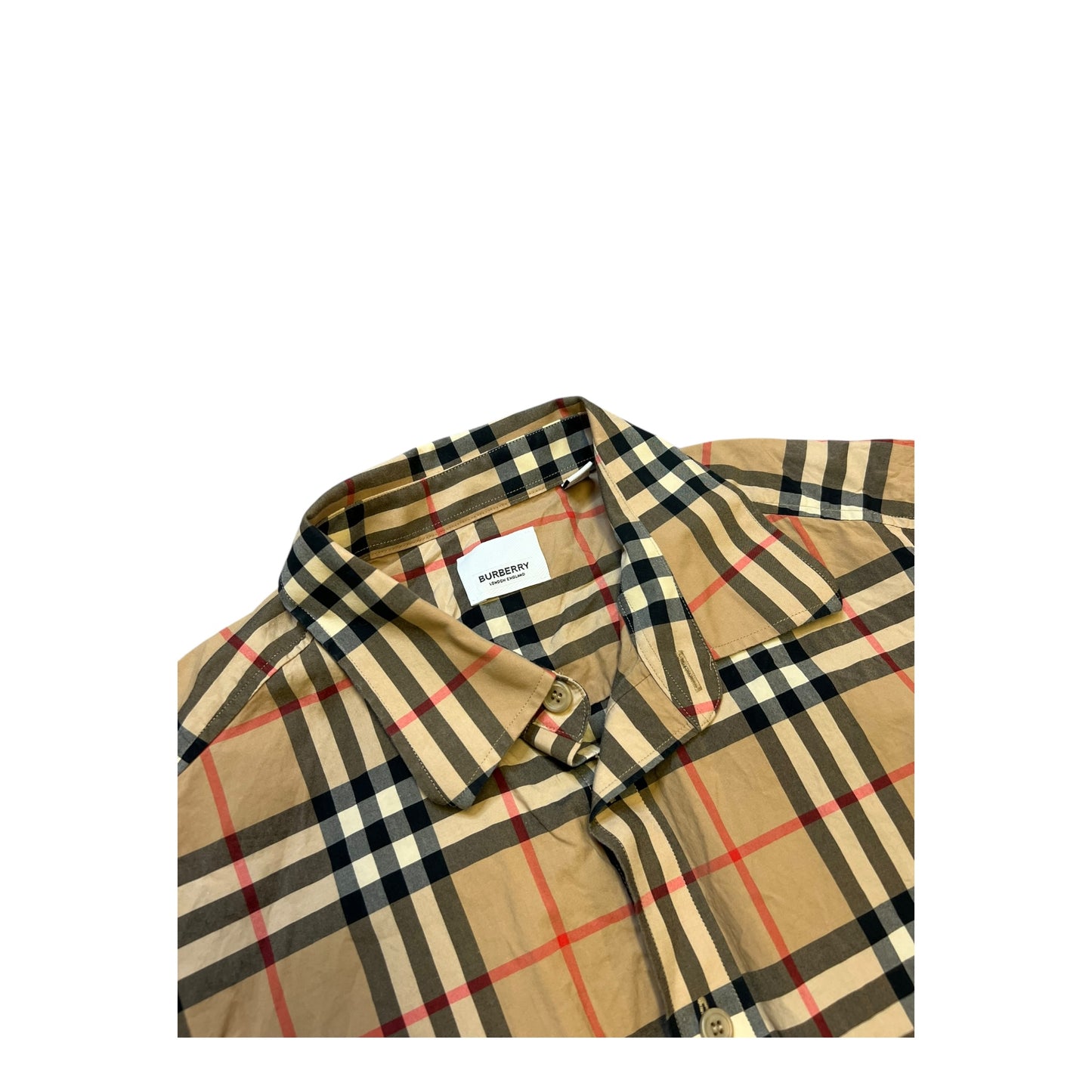 BURBERRY CHECK COTTON T-SHIRT