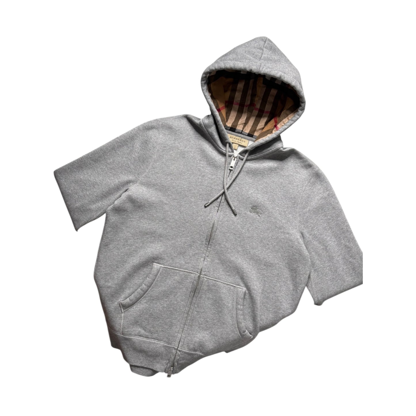 BURBERRY CHECK ZIP UP HOODIE